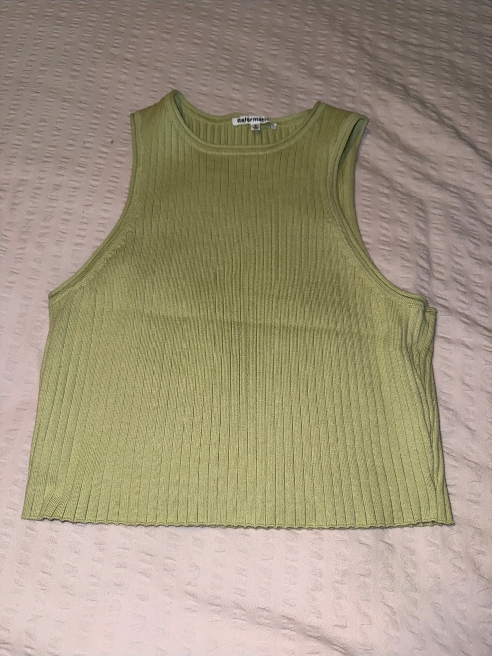 Reformation green Ribbed Tank Top